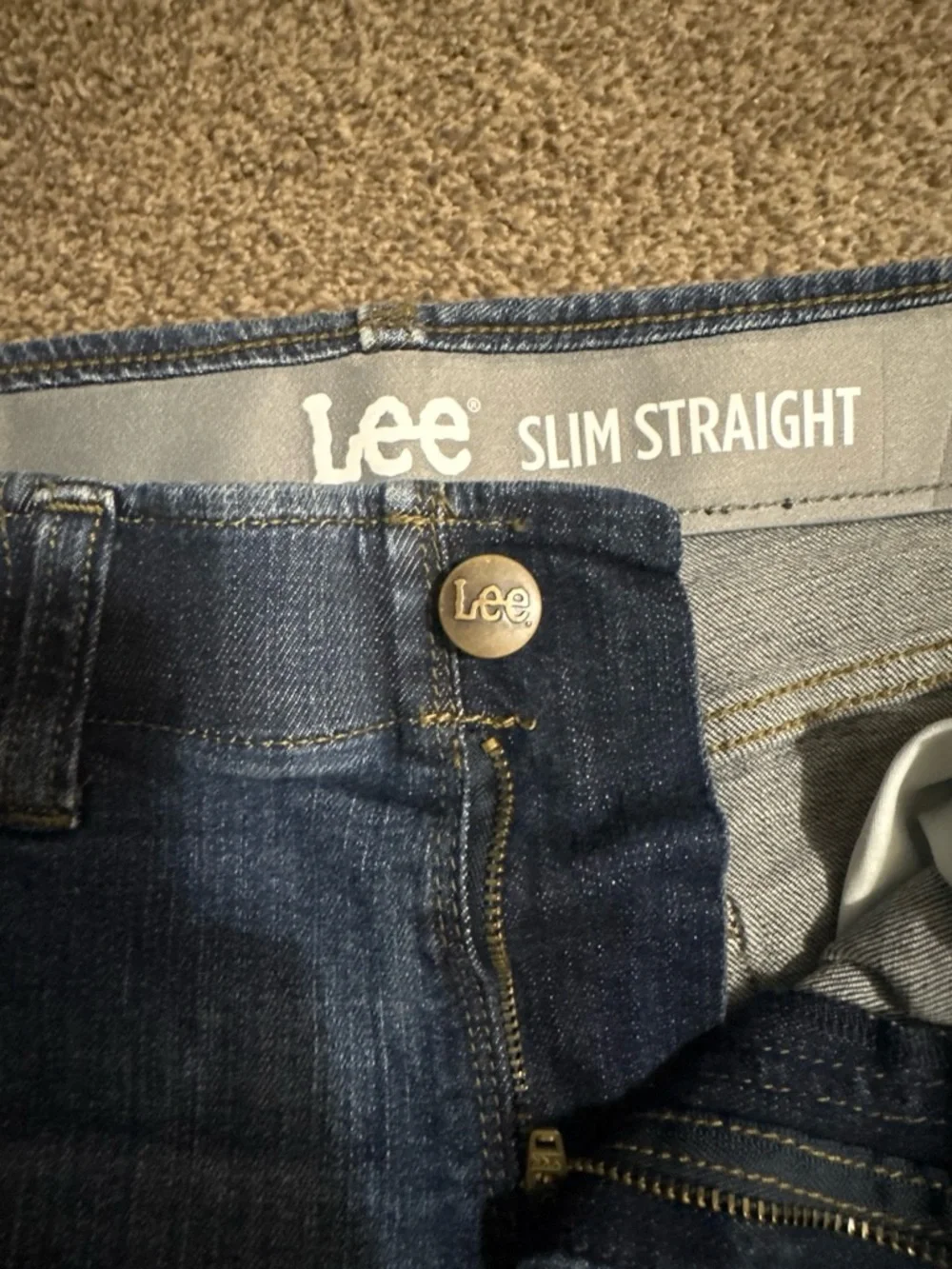 Lee Men's Slim Straight Jeans in Dark Blue Wash